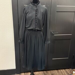 VINTAGE 1970’s Lorac Original (Lady Carol) Elegant Black Dress Size Large